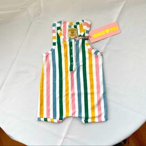 Hugo loves tiki Terry romper 4T pastel stripes